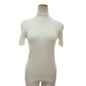 Chanel 97A P09543 Ribbed knit cut and sewn short sleeves 40 white white 1202 -